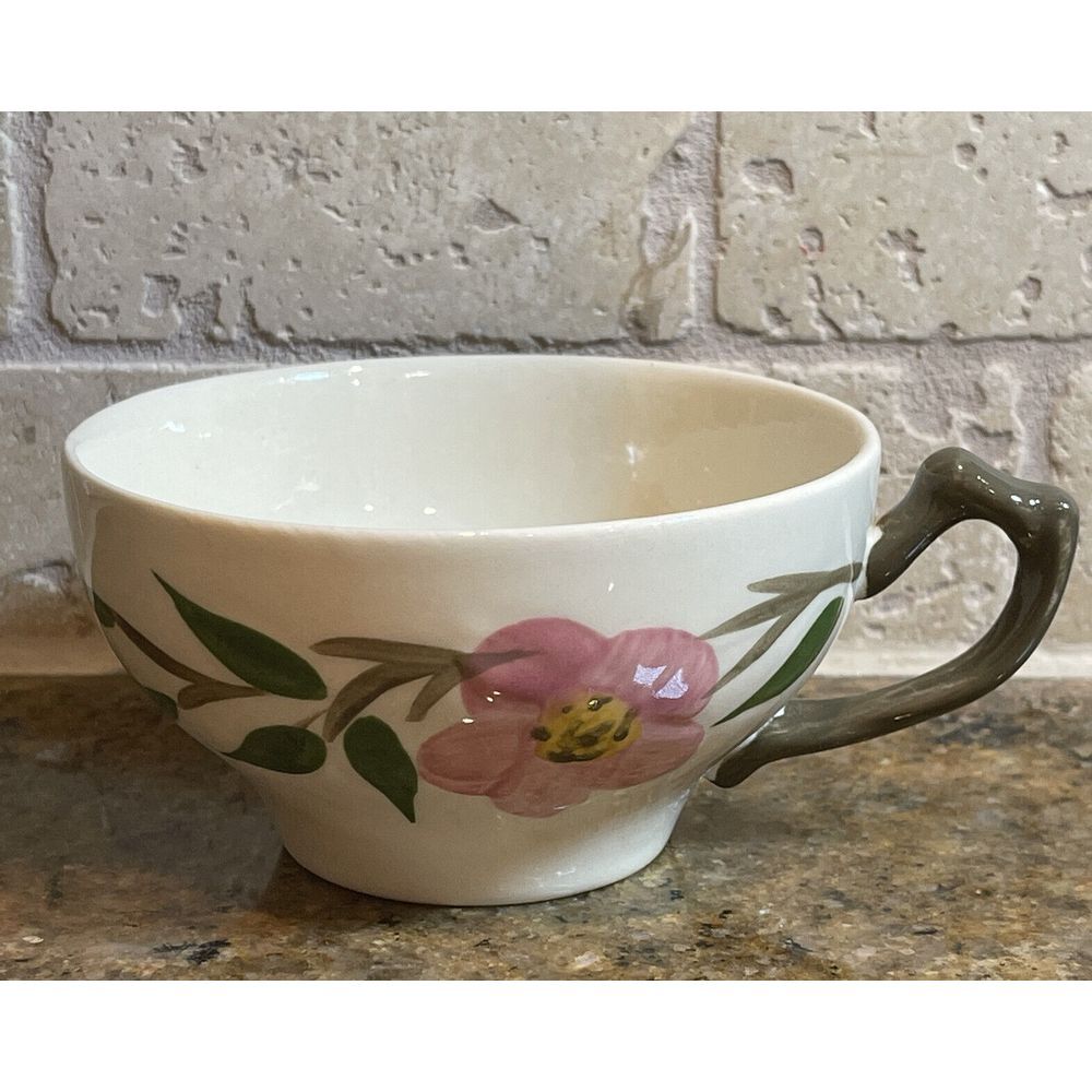 Franciscan Desert Rose‎ Tea Cup 4 Inch Pink Green Floral England Porcelain
